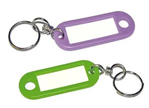 20 confezioni di etichette per chiavi in plastica resistenti con finestra  di etichetta ad anello diviso, colori Rondom